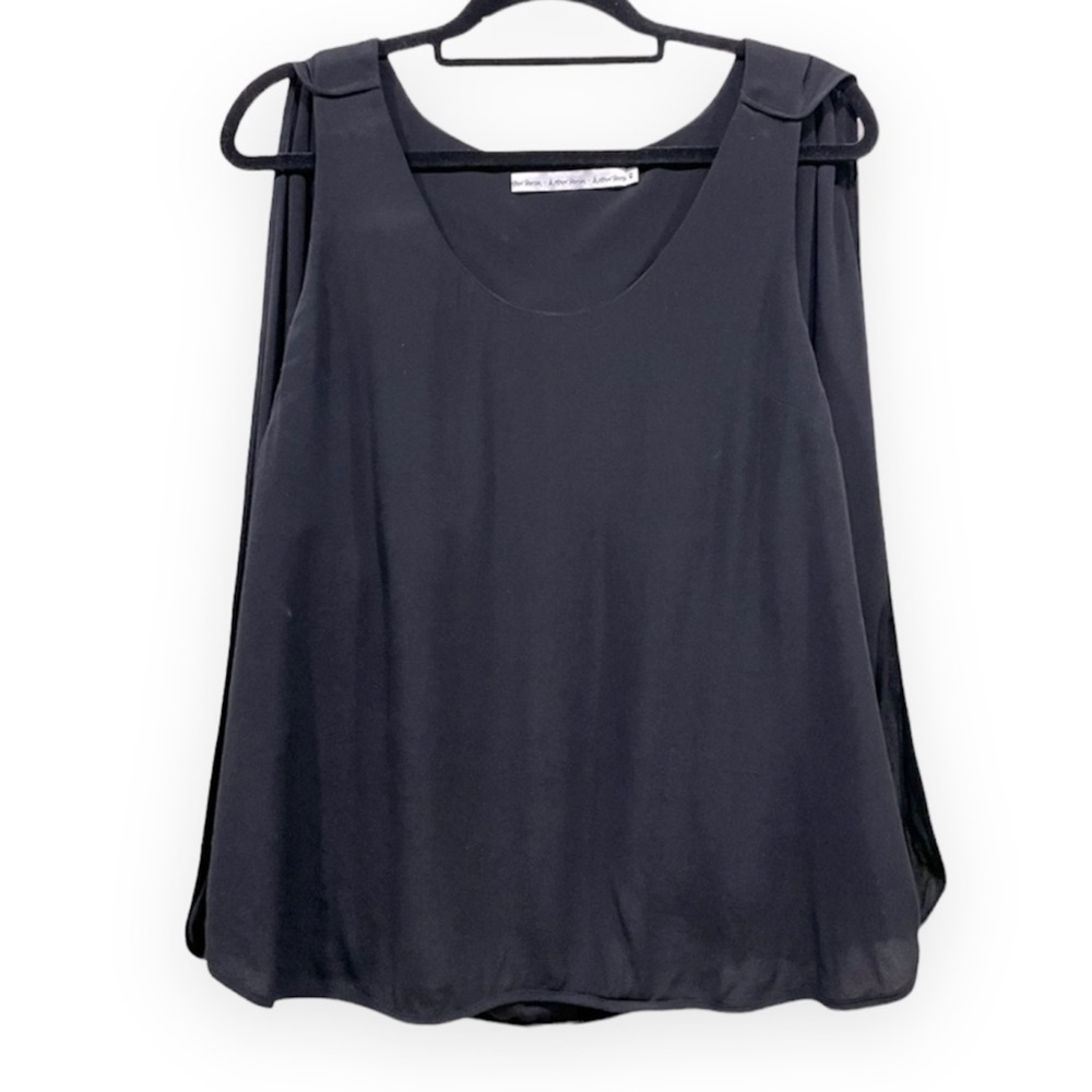 & Other Stories Black Sleeveless Cape Blouse Size 12
